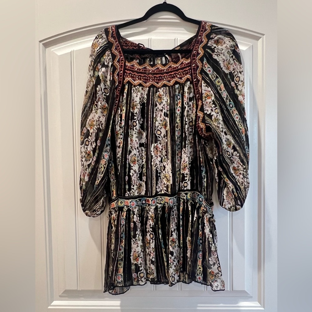 Free People Multicolor Embroidered Top